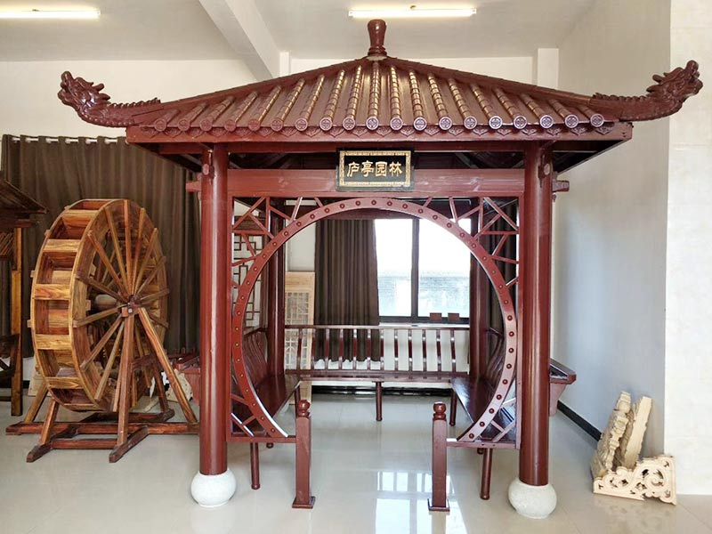 經典四角防腐木涼亭